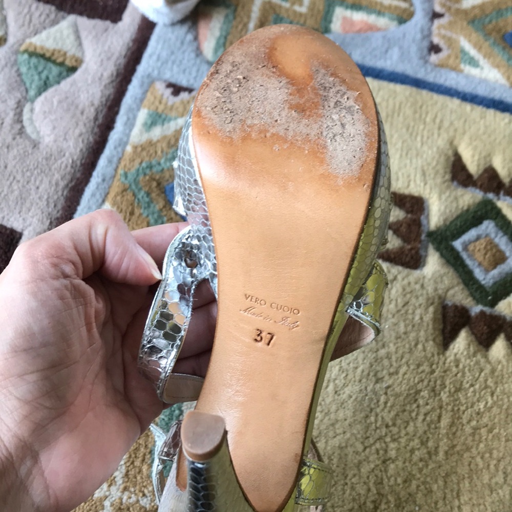 F.lli Bruglia silver platform heels, 7 - Picture 7 of 8